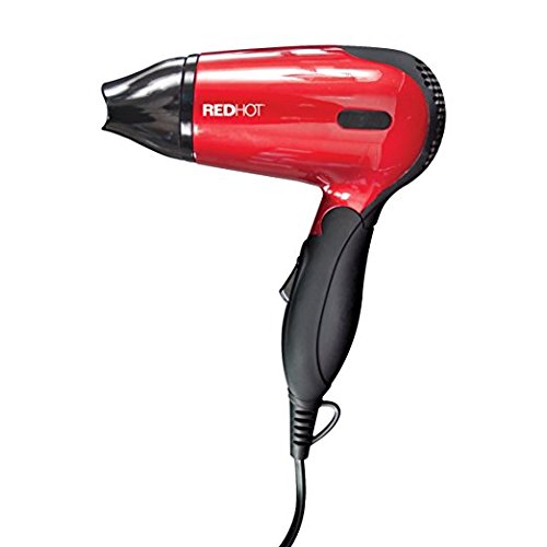 Red Hot Benross Compact 1200W Travel Hair Dryer with Folding Handle by Red Hot