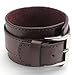 KONOV Wide Genuine Leather Mens Bangle Cuff Bracelet, Fits 7.5" to 9", Brown