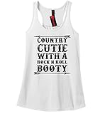 Comical Shirt Ladies Country Cutie With Rock N Roll Booty Cute Racerback