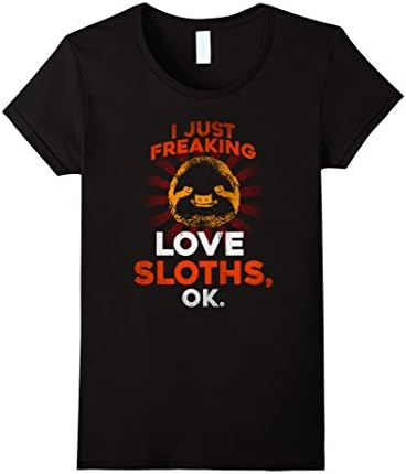 Womens The Official "I Just Freaking Love Sloths" T-shirt XL Black