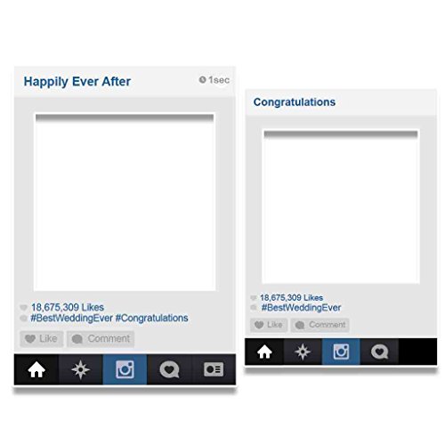 VictoryStore Photo Booth Frame - Social Media Frame Wedding Photo Booth Set of 2