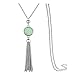 Sweater Chain and Tassel Long Necklace Bar Y Lariat Drop Pendant for Women