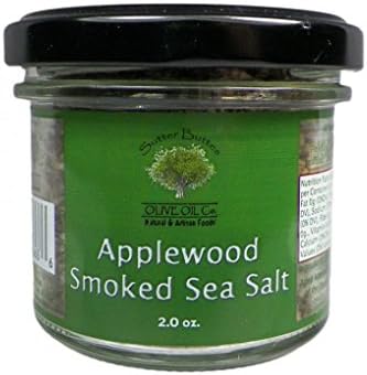 Flavored Natural Sea Salt Unique Flavors TWO 3.2 Ounce Jars Use As Gourmet Finishing Salt Or In Recipes (Applewood Smoked)