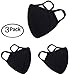 3 Pack Unisex Mouth Mask Adjustable Anti Dust Face Mouth Mask,Black Cotton Face Mask for Cycling Camping Travel - 100% Cotton, Washable, Reusable Cloth Masks Made in the USA