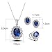 Oval Crystal Jewelry Sets Women Sapphire Earrings and Necklace Ring Set Silver Plating