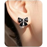 FliuSuax Solid 925 Sterling Silver Bow Hoop Earrings Ribbon Earrings for Women Bowknot Hoop Earrings Huggie Cute Earrings Christmas Gift Jewelry
