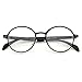 PenSee Oval Round Circle Eye Glasses Large Oversized Metal Frame Clear Lens