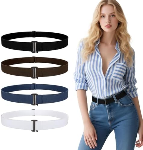 SATINIOR 4 Pcs Women No Show Elastic Stretch Belt Invisible  display picture 3