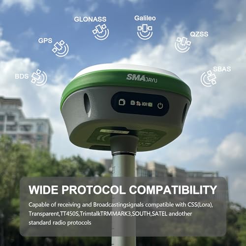SMA26 Plus GNSS Receivers Base&Rover RTK GPS Land Survey Equipment with Permanent Survey Software, Connect with Drone/UAV, 1cm Accuracy,PPP/NTRIP/UHF Radio/BT, IP67, Ideal for Construction and Mapping