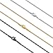 ORAZIO 3Pcs 1.2MM Stainless Steel Box Chain Necklace for Men Women Necklace Set 14-36 inches