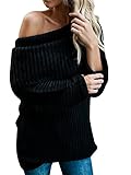 Geckatte Women's Oversized Sweater Off The Shoulder Pullover Knitted Sweaters
