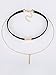 Mudder 2 Pieces Velvet Choker Necklace Gold Bar Pendant Chain Choker Double Layer Choker for Women Girls, Black and Brown