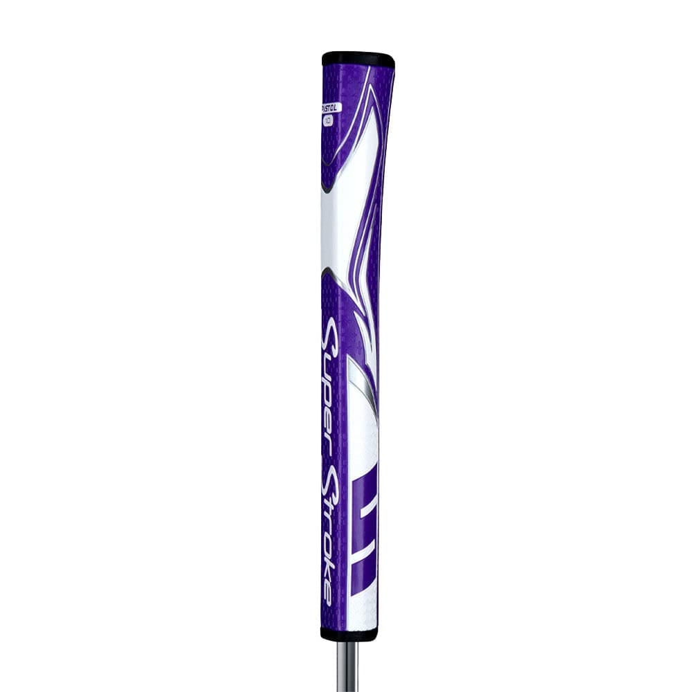 SuperStroke Zenergy Pistol GT Tour Putter Grip - Classic Shape Enhanced with Spyne Technology and No-Taper Design for Optimal Feel and Performance - Purple / White
