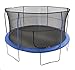 JumpKing 15' Bounce N' Dunk Trampoline & Enclosure Combo with Basketball Hoop Blue