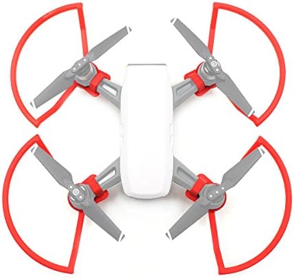 Quick Release Propeller Guard for DJI Spark Drone Ultra Light Blade Guard Bumper (Red)