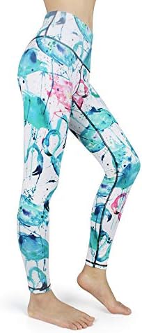 Eoyles gy Beautiful Women High Waist Slim-Fit Daisies Flower Yellow White Pattern Fitness Yoga Pant Leggings