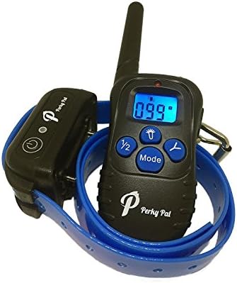 PerkyPal Remote Dog Training Collar - Rechargeable and 100% Waterproof Dog Shock Collar 330 yd with Beep/Vibrating/Shock Electric E-collar (Blue)