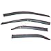 PLDDE 4pcs Smoke Tint With Chrome Trim Outside Mount Tape On/Clip On Style PVC Sun Rain Guard Window Visors Compatible with 2012-2014 Toyota Camry