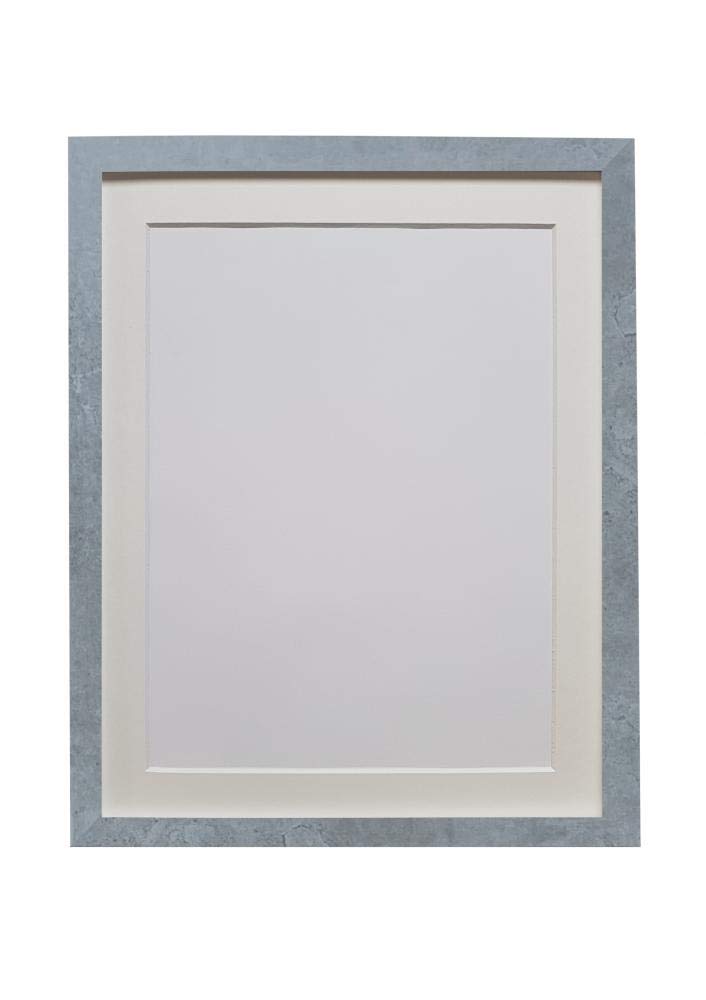FRAMES BY POST H7 Frame Mineral Grey with Ivory Mount 16 x 12 Image Size 12 x 8 Inch Plastic Glass