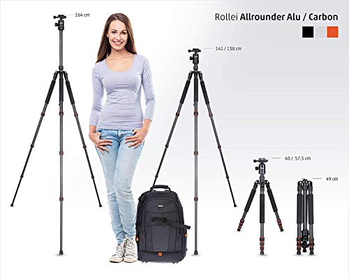 Rollei Allrounder Trépied Titane – 164cm I Trepied Leger pour Votre Appareil Photo et Camera Video I Interchangeable en…