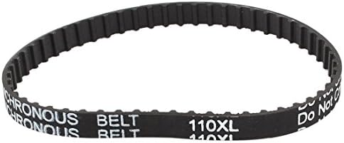 Uxcell a14081500ux0422 110XL 031 55 Teeth 7.9mm width Rubber Drying Machine Timing Belt Black, 11" Length, Zinc Alloy