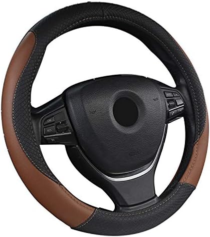 SFONIA Car Steering Wheel Cover Steering Wheel Protector PU Leather Universal 38cm / 15" Anti-slip Breathable Durable (Brown)
