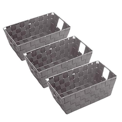 woven strap storage baskets