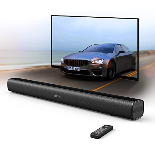 Sound Bar, Bluetooth Surround Sound Bar speaker 29.5-Inches 2.0 Channel Home TV Soundbar with 50 Watts Speakers Wired and Wireless for TV/PC/Tablet/Smartphone (Included 3.5mm Audio Cable, Dual Connect