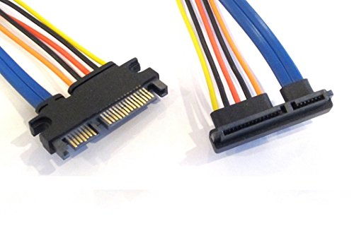 SATA 22 Pin Male to 22 Pin Female Right Angle Cable 8 Inches