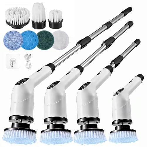 Electric Spin Scrubber, Cordless Cleaning Brush with 7 Brush Heads