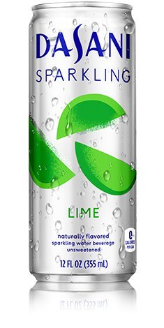Dasani Sparkling Water Lime, 12 oz (24 Cans)