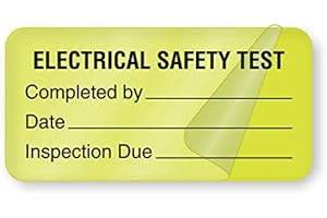 CEILBLUE Electrical Safety Test Labels Self-Laminating 2"W x 1"H