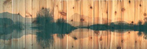 Gizaun Art Still Lake 62-Inch by 20-Inch Inside/Outside Wall Art, Full Color on Cedar