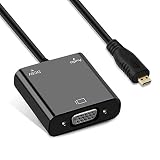 avedio links Micro HDMI to VGA, Active Micro HDMI to VGA Adapter Converter Cable (Male to Female) Compatible for Desktop, Laptop, PC, Monitor, Projector, HDTV, Chromebook (3.5mm Stereo Cable included)