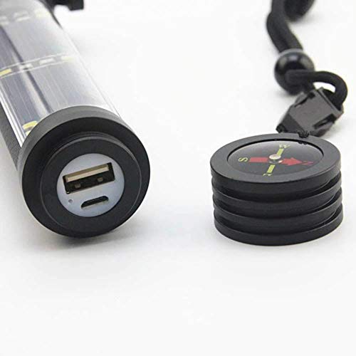 Brightest LED Car Flashlights Set, MOCCO 7 in 1 Multi-Function COB Light Solar Powered Water Resistant Ultra Bright 3W LED Car Emergency Flashlight Rechargeable Torch Light with Compass - Thumbnail 7
