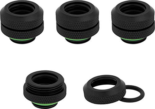Corsair Hydro X Series, Xf Hardline, Lot De Quatre, Embouts Od De 12 Mm (G1/4" Bspp Filetage Du Port, Finition De Haute Qualité, à Torique Double, Compatibilité avec D’Adaptateurs Hydro X) Noir