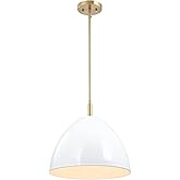 DESIGNERS FOUNTAIN Biba Pendant Light, 15 Inch Hanging Ceiling Fixture for Kitchen Island and Dining Room, Brushed Gold, D300
