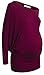 Women's Scoop Neck Long Dolman Sleeve Stretch Knit Casual Maternity Tunic Top