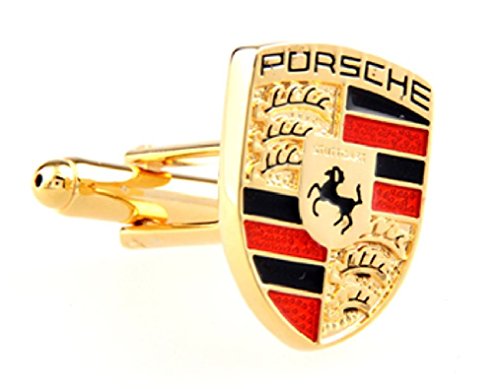 Fancy Flag Porsche Car Standard Epoxy Paint Titanium Steel Cufflinks
