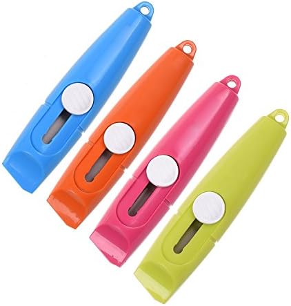 4 Pcs Mini Retractable Utility Knife Box Cutter Letter Opener for Cutting Envelope, Food Bags, Plastic Bag,Wrapping Tape,Random Color