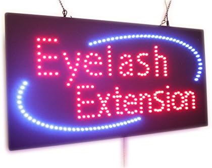 Eyelash Extension Sign, 24"x12", 60x30cm, TOPKING, LED, Neon, Florescent, Signage, Signboard, Display, Billboard, Screen, Grand Opening, Gift
