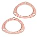 Acouto 2 PCS 3 Inch Copper Header Exhaust Collector Gaskets, Exhaust Gaskets, Durable, Reusable for SBC BBC 302 350 454 383
