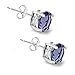 Silver Tone Birthstone Amethyst February Crystal Stud Earrings with Swarovski Elements