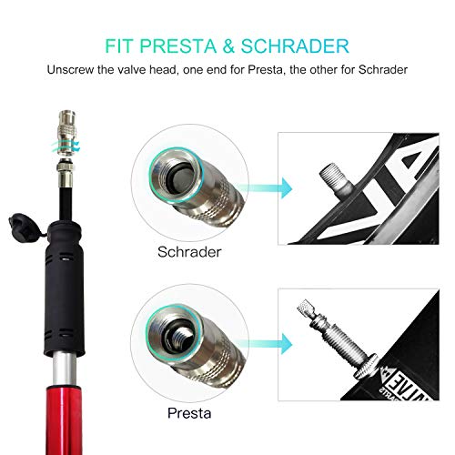 image for CYCPLUS Mini Portable Bike Tire Pump Bicycle Fram Mount Pump Fits Pres