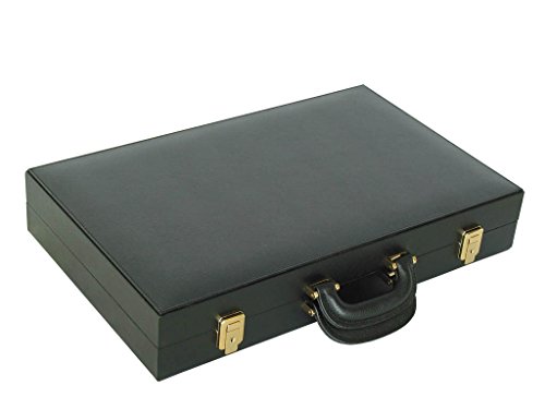 Zaza & Sacci Leather Backgammon Set - Board Game - 20" Black Case