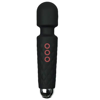 PKIE Personal Wand Massager for Body Therapeutic, Waterproof, Rechargeable, Quiet, Stress Relief 8 Speeds 20 Patterns Powerful Handheld Massager for Foot Back Shoulder Sport Recovery Muscle Relaxation