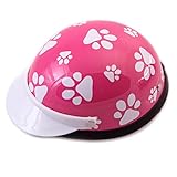 Helmet for Biker Dogs, Pet Accessory - Pink Paws for small dogs 5-10 lbs.