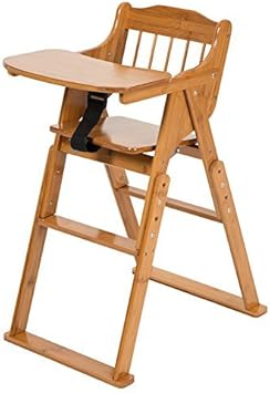 wooden high chair with tray