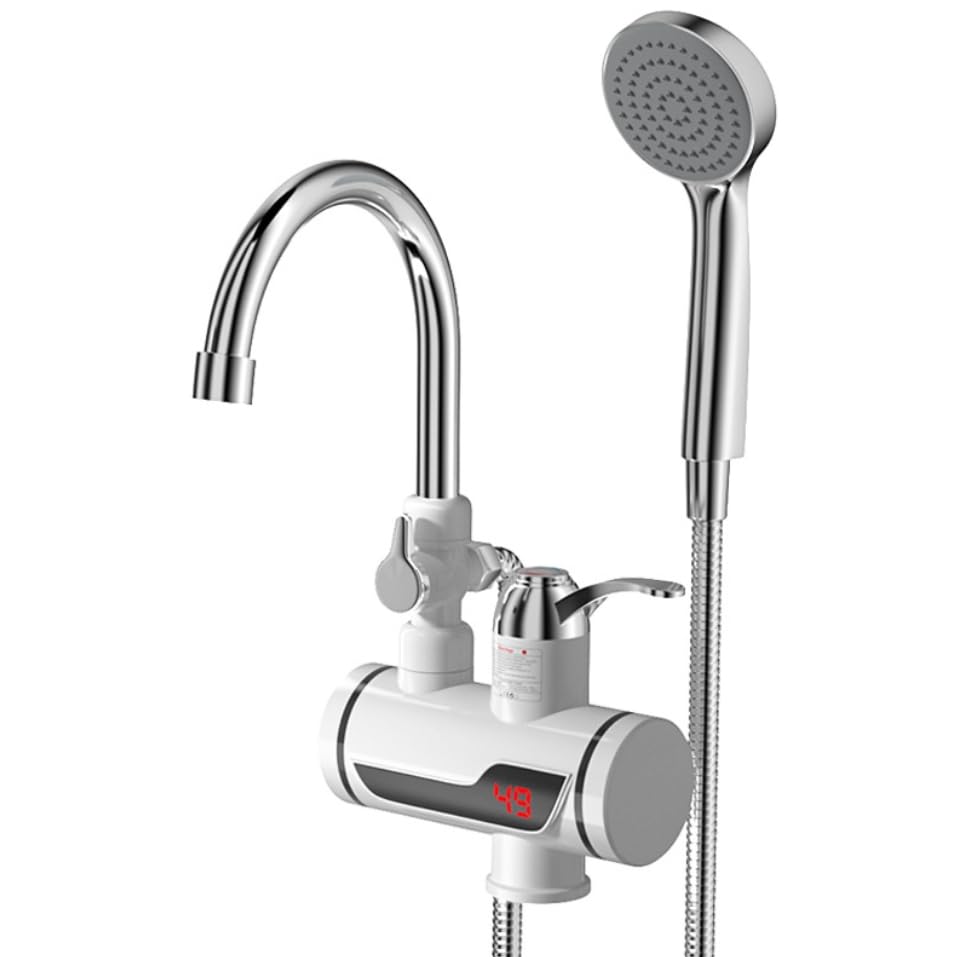 Photo 1 of Tankless Electric Water Heater Kitchen Instant Hot Water Tap Heater Water Faucet Instantaneous Heater 3000w 360 Degree Rotation Tankless Water Heater