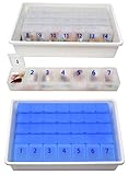 XL Monthly 31 Day Pill Organizer with Individual Weekly Organizers and Two Pill Box Storage Trays (AM/PM) BPA Free Unconditional Guarantee